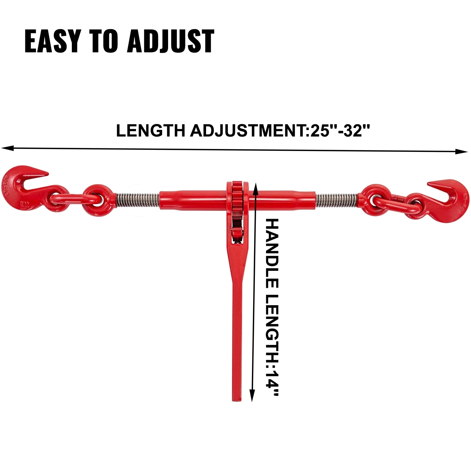 Chain Binder Ratchet Load Binder 3/8in-1/2in, 2pack B220510