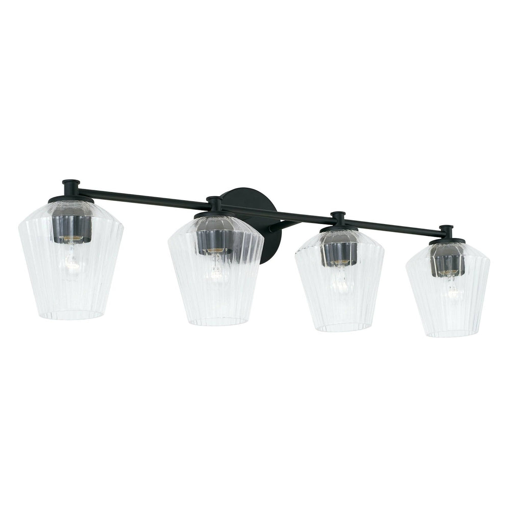 Matte Black 4 Light Bath Vanity K4117