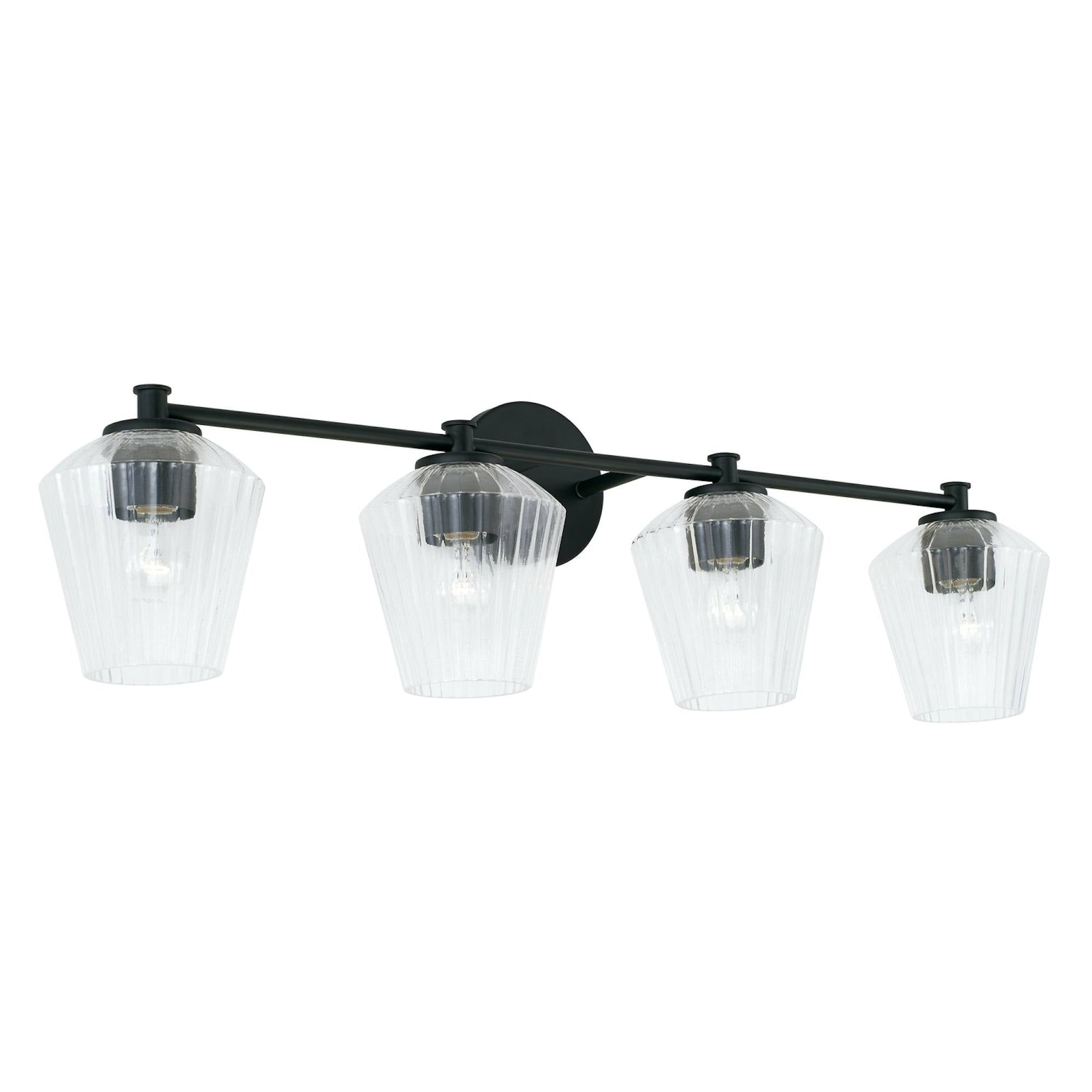 Matte Black 4 Light Bath Vanity K4117