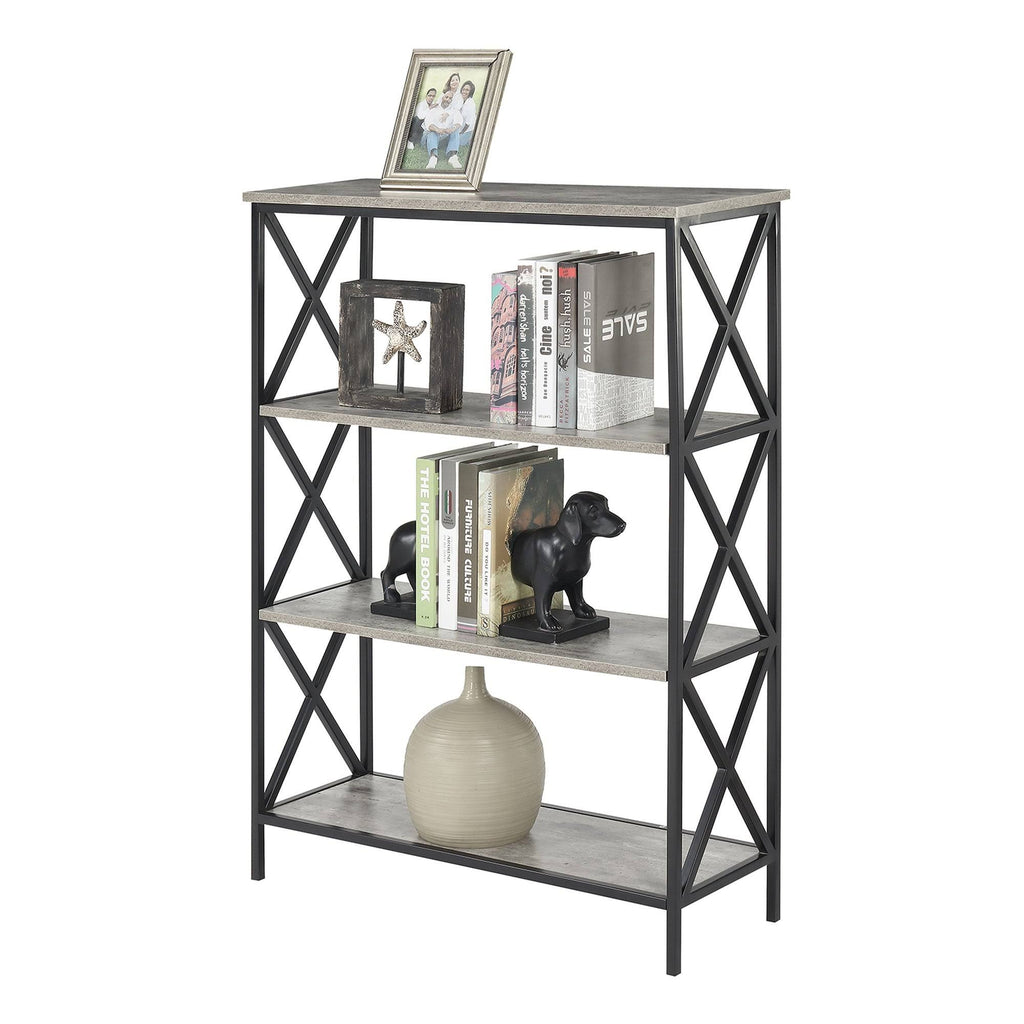 Metal and Wood 4-Shelf Bookcase O4863