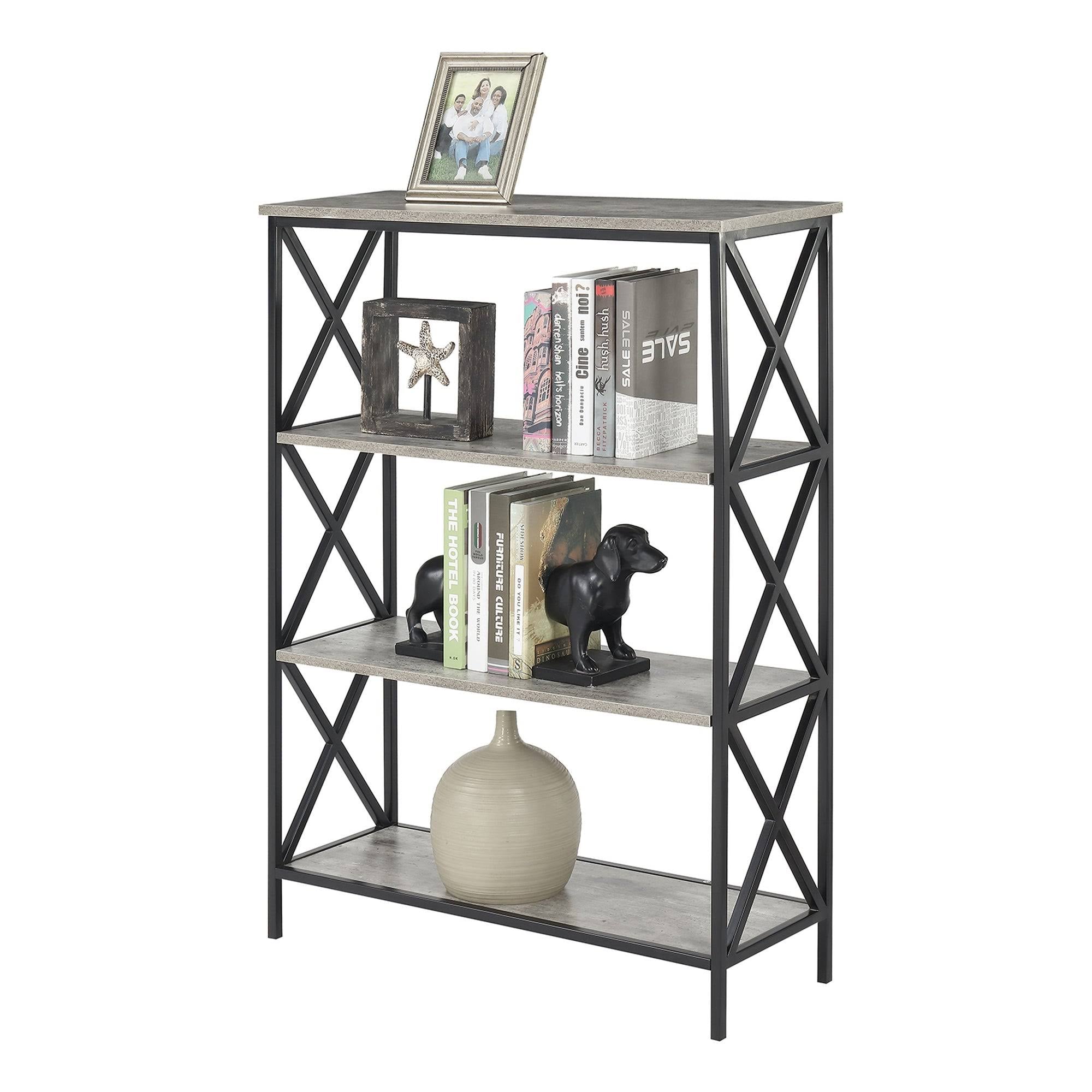 Metal and Wood 4-Shelf Bookcase O4863