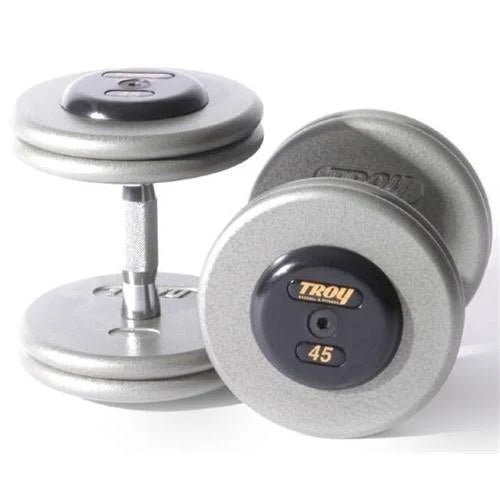 55 Pounds Gray Rubber Dumbbells Sold as Pairs D7478