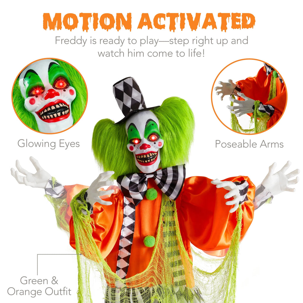 Motion Activated Animatronic Killer Clown Halloween Prop M430839