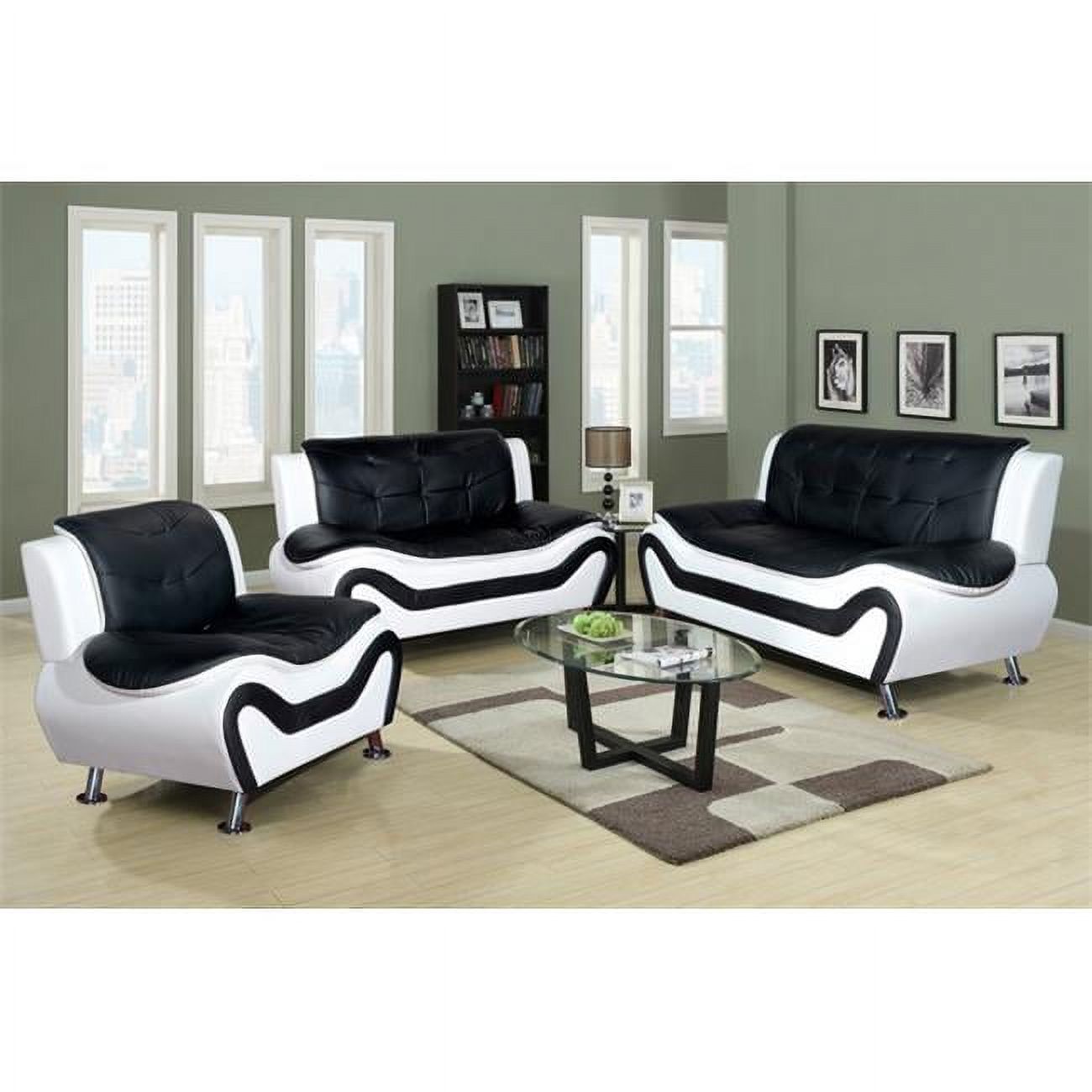 Black & White Sofa Set K938