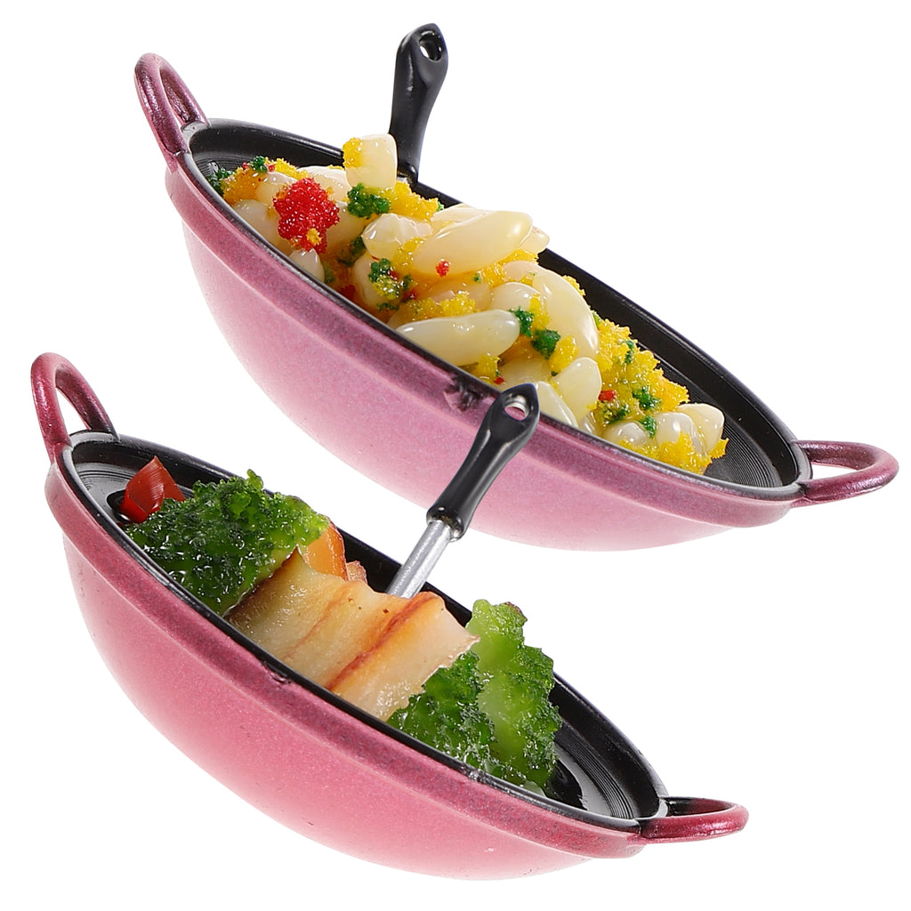 2 Pcs Mini Decor Tiny House Collectibles Doll Miniatures Micro Kitchen Decoration J686811