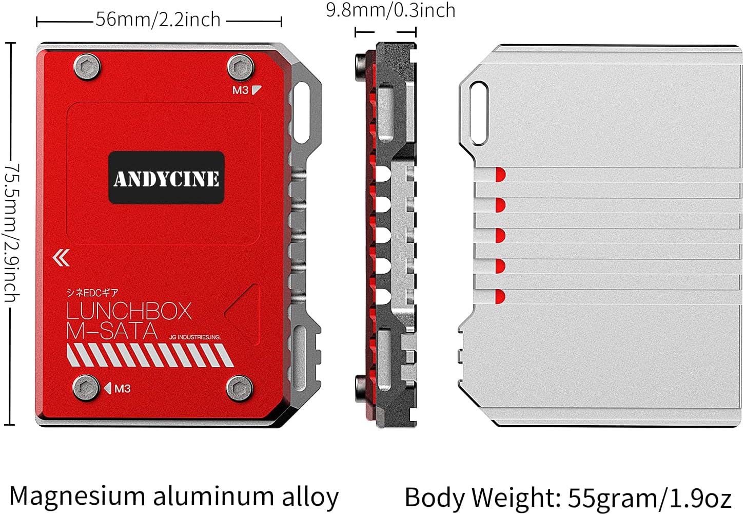 mSATA SSD Case with mSATA to SATA Adapter J9109