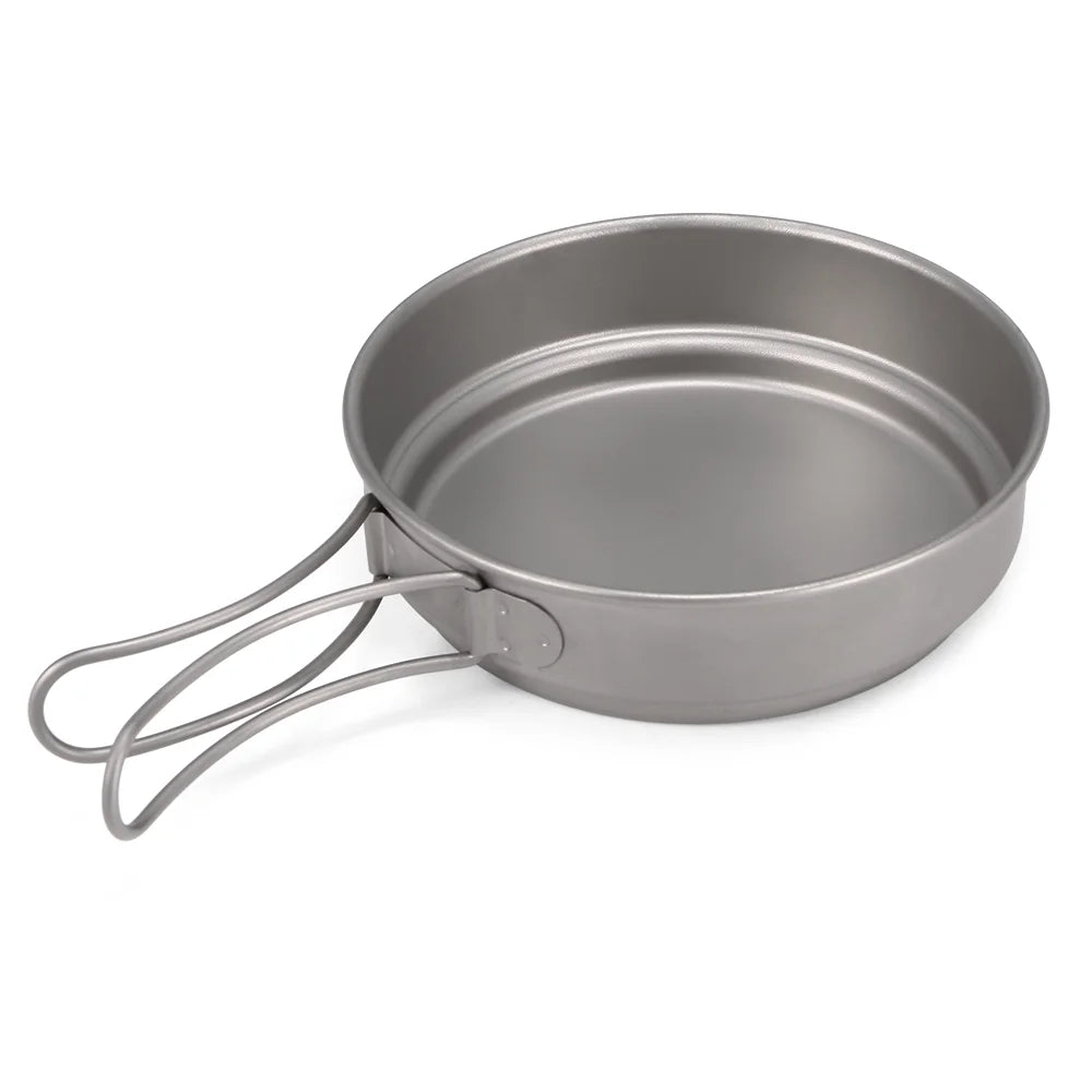 Titanium Cookware Set 1000ml 750ml Pot Pan Spoon Set B541