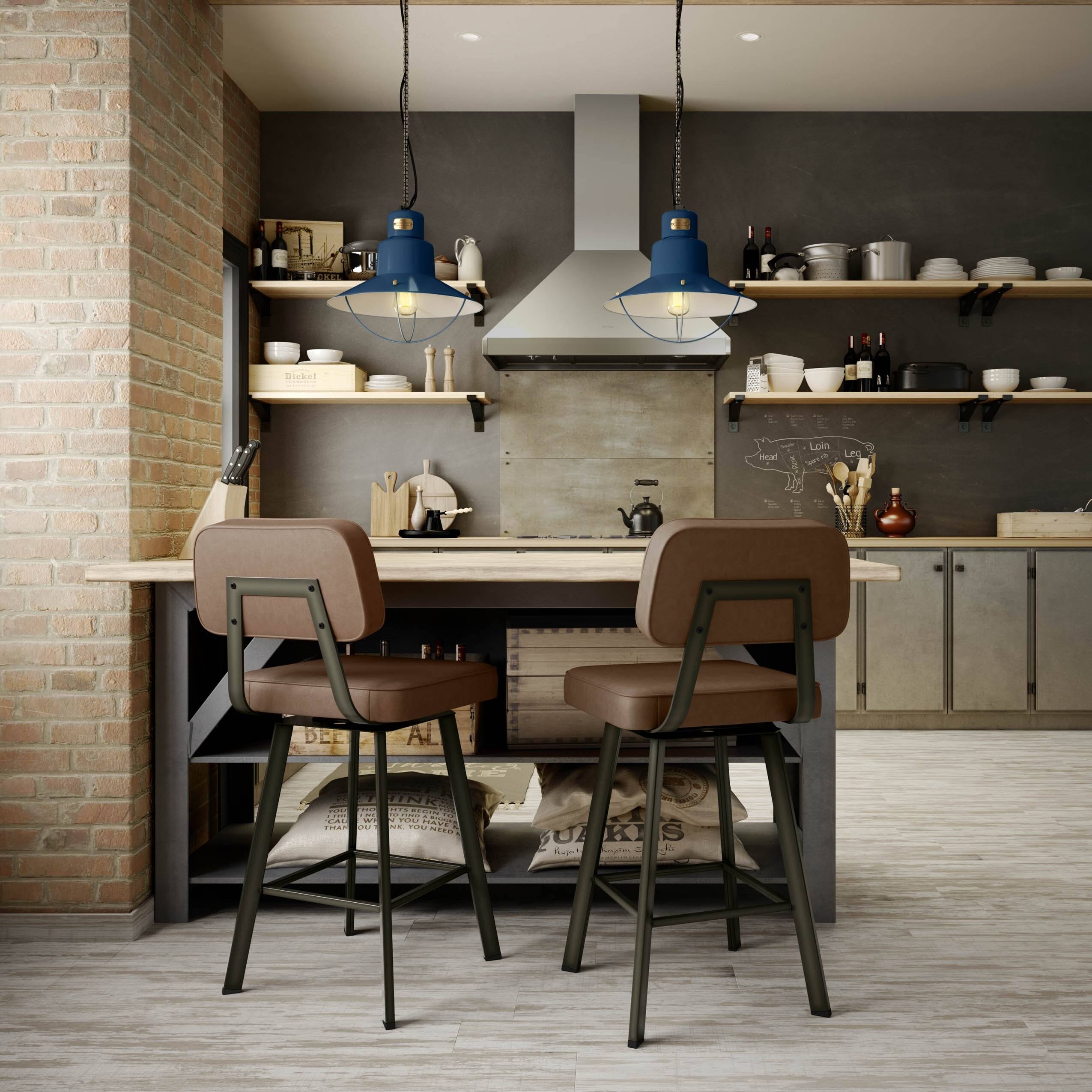 Mat Dark Grey Metal Swivel Barstool Q203818