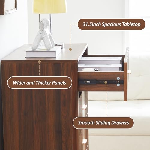Walnut 5 Drawers Wooden Dresser R245165
