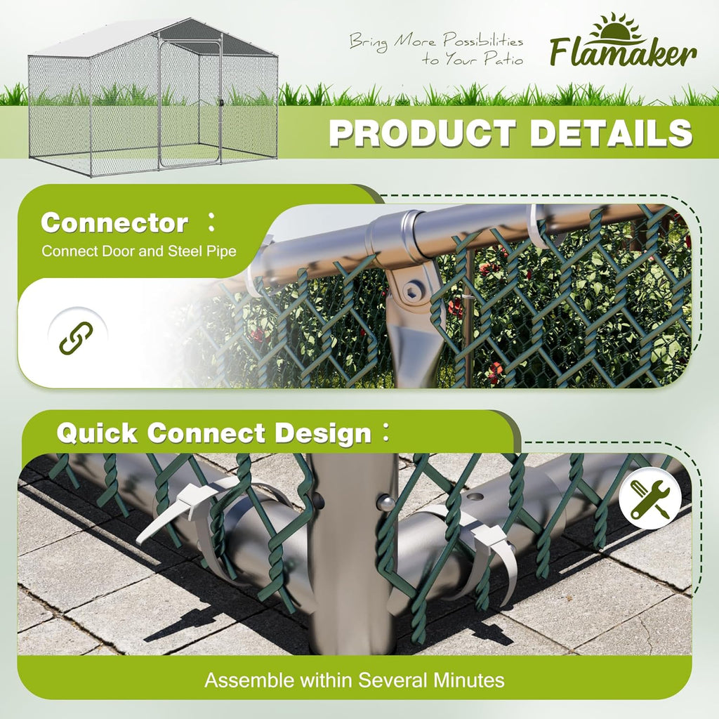 Large Metal Chicken Coop with Water-Resident Cover U8961
