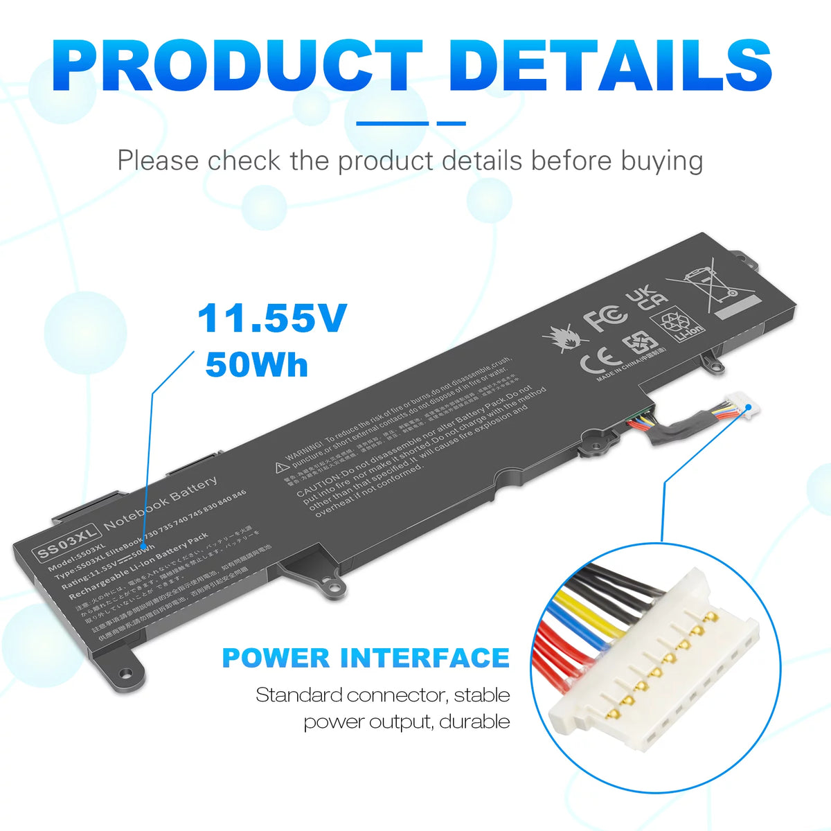 Battery for Hp EliteBook Q589