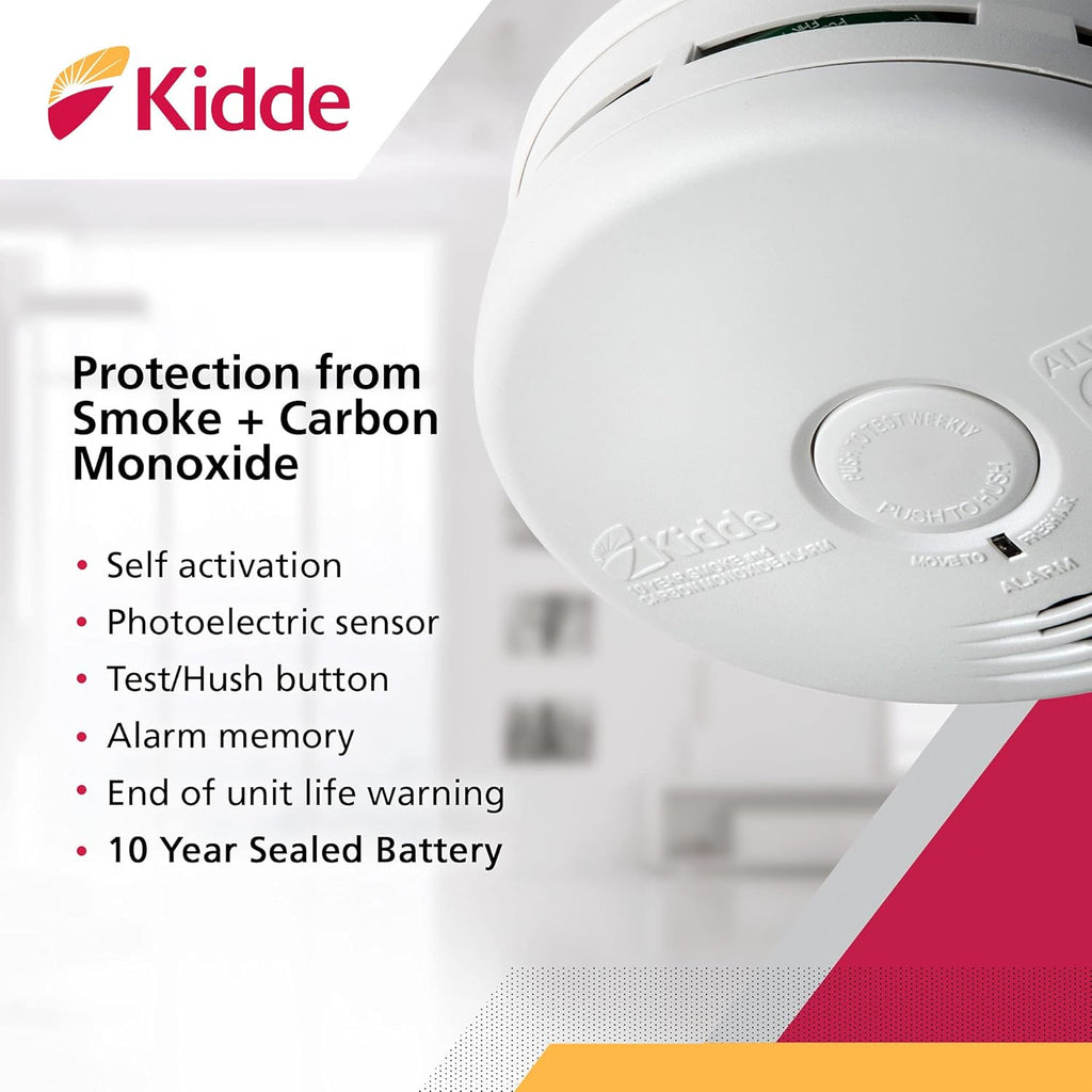 Combination Smoke & CO Alarm with Lithium Battery, Pack of 2 D795