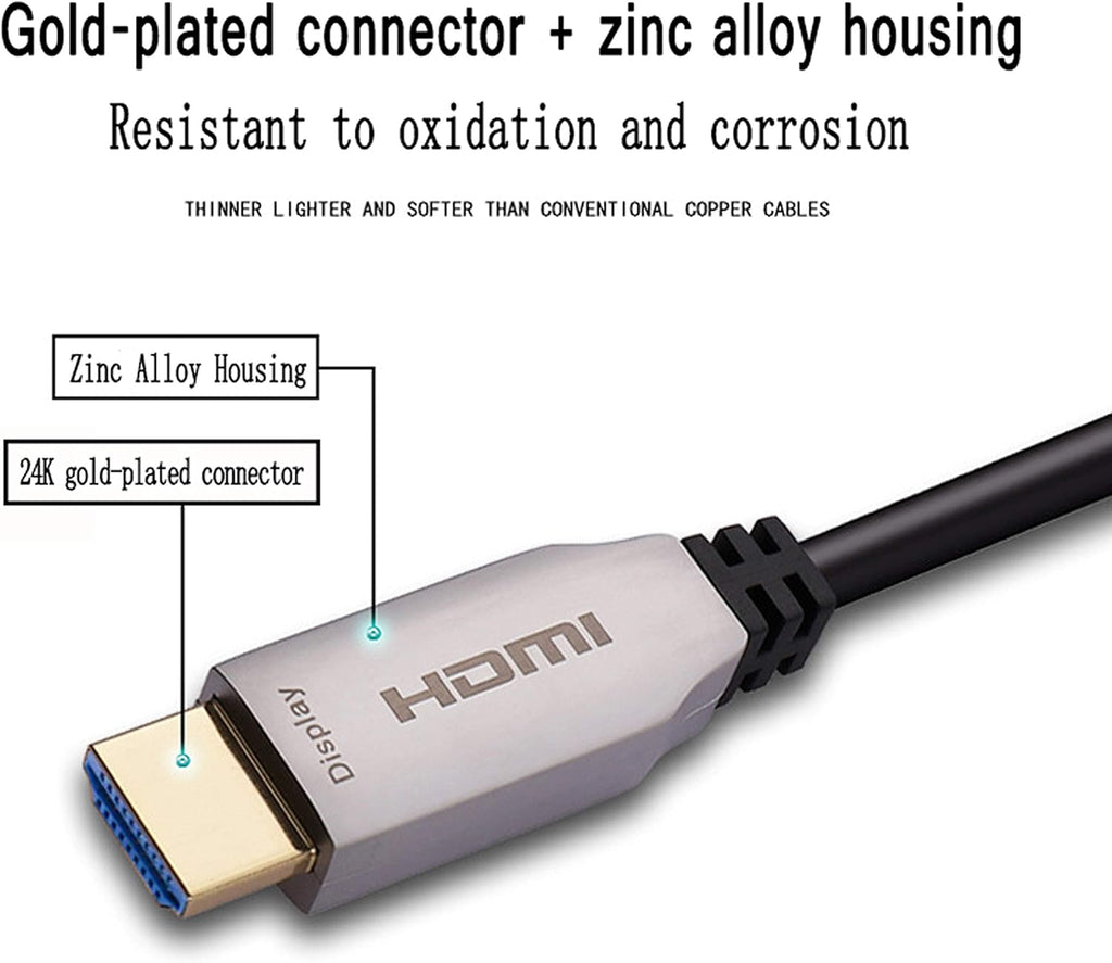 Fiber Optical HDMI 2.0b Cable 100ft 4K@60Hz Slim and Flexible Pack of 2 O690720