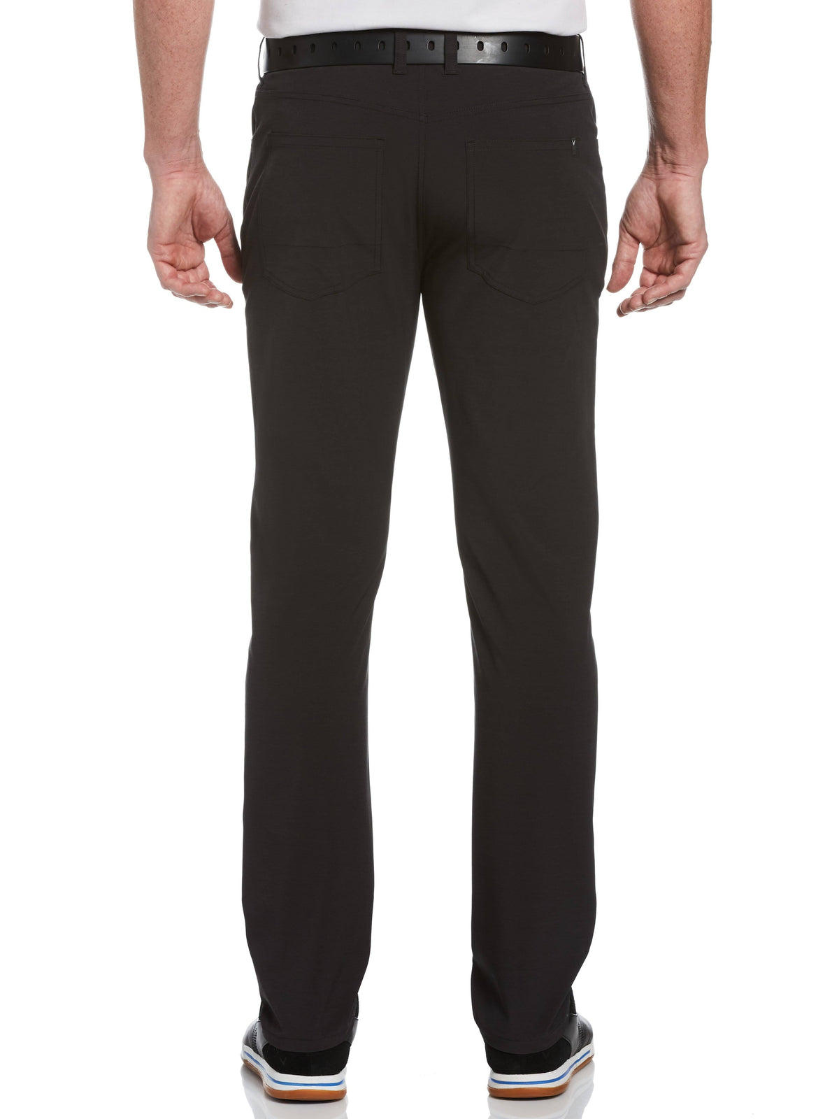 Black Heather Cotton Polyester Elastane 5-Pocket Pant K699593