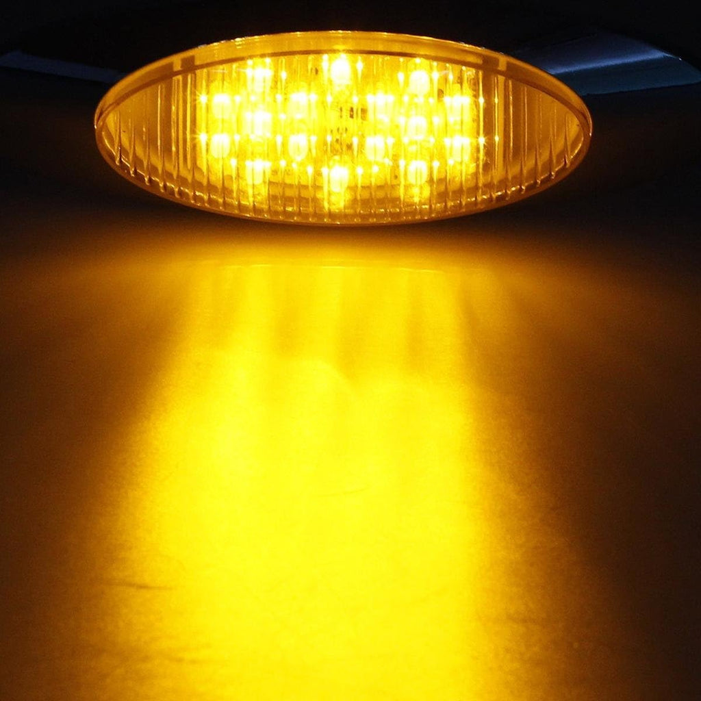 10Pcs 6-1/2inch Amber Clearance Marker Light with Bullet Terminal W12100