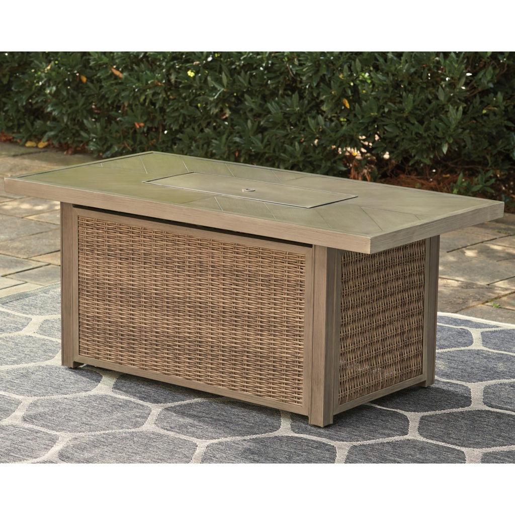 Rectangular Fire Pit Table in Beige X521550