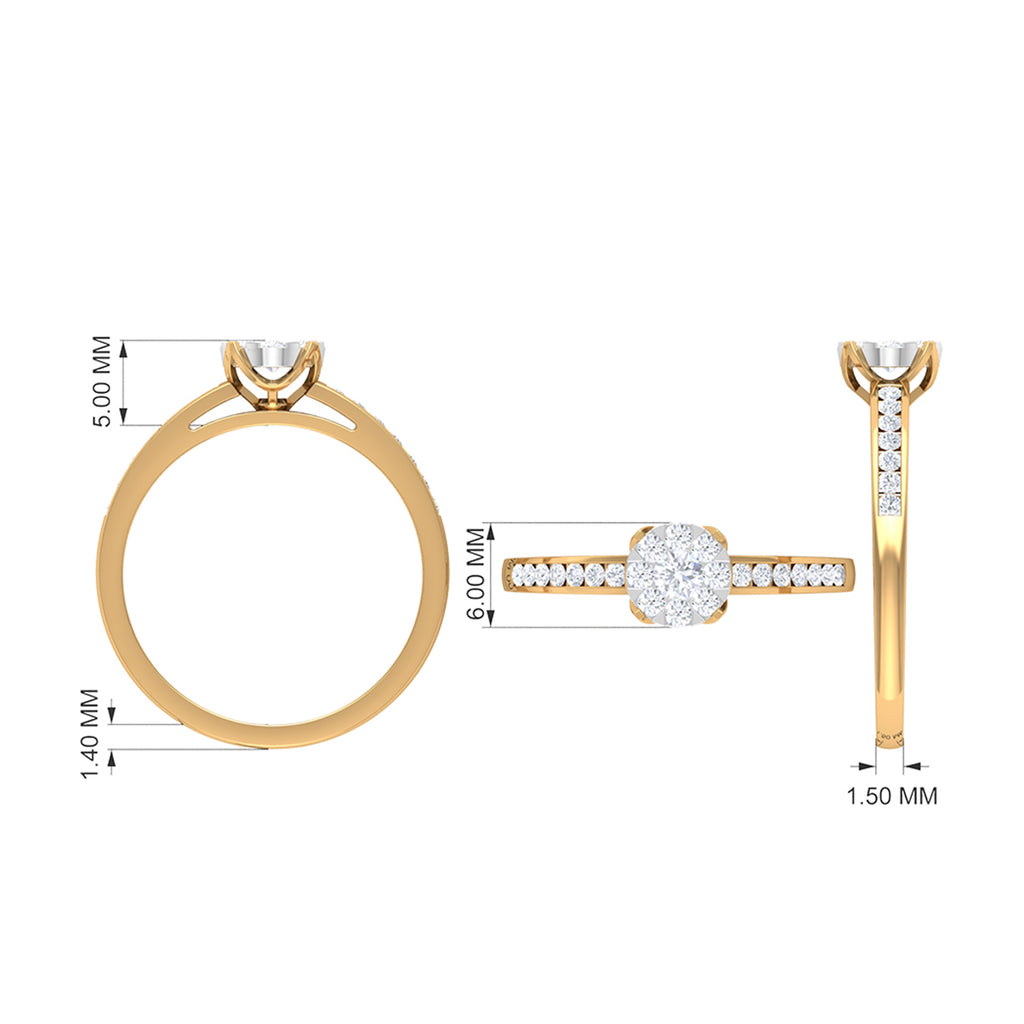 14K White Gold Diamond Engagement Ring U2189