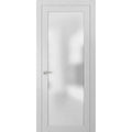 Frosted Glass Door 32 x 84 White Satin Nickel Hardware Q176
