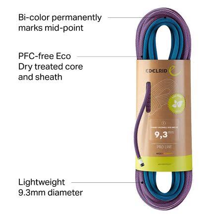 9.3mm Eco Dry Climbing Rope Y484