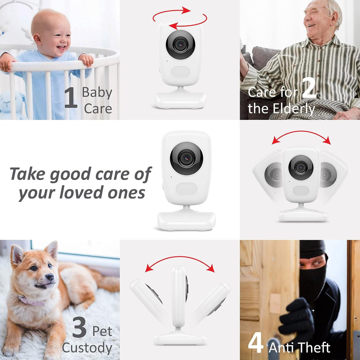 Video Baby Monitor with 5 High Resolution Screen and 2 HR Cam S2841