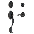 Aged Bronze Handleset with Deadbolt and Door Lever U252220