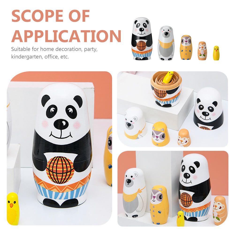 Painted Stacking Russian Wooden Doll Matryoshka Doll Decor O371