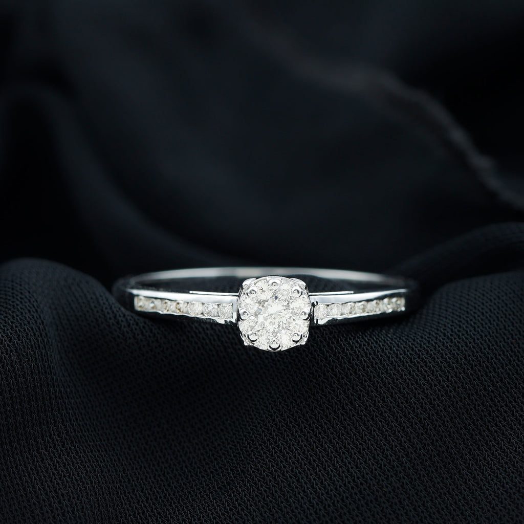 14K White Gold Diamond Engagement Ring U2189