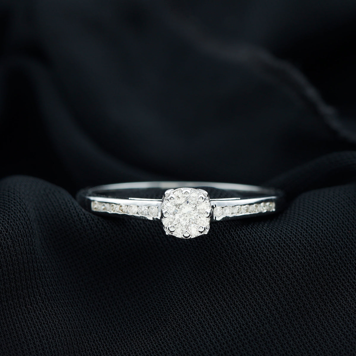 14K White Gold Diamond Engagement Ring U2189