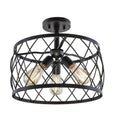 Black 3-Light Semi-Flush Mount O970