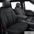 F150 Crew Cab Seat Covers with Faux Leather (Black & Red) V55737