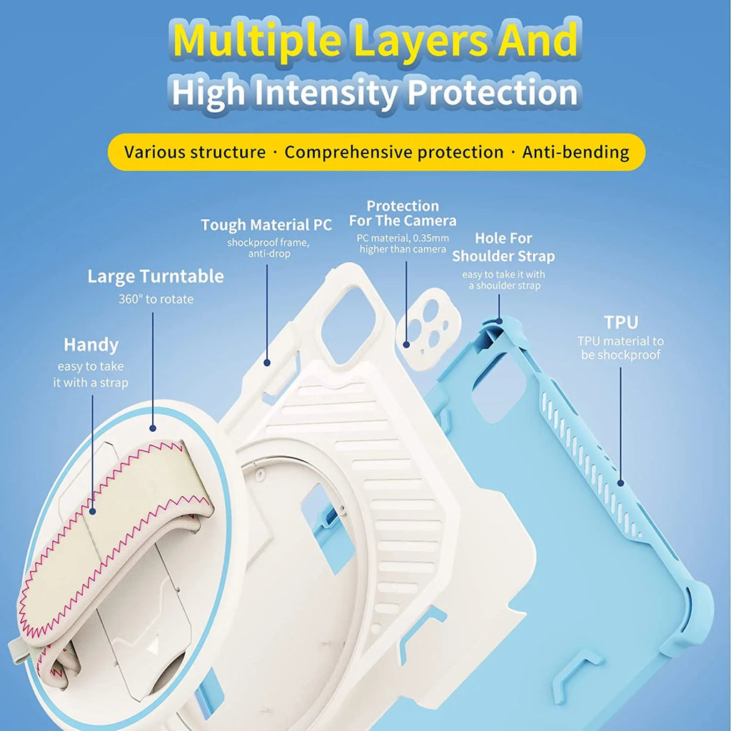 Heavy Duty Protective Cover with 360° Rotating Hand Strap & Stand Shoulder Strap G2570