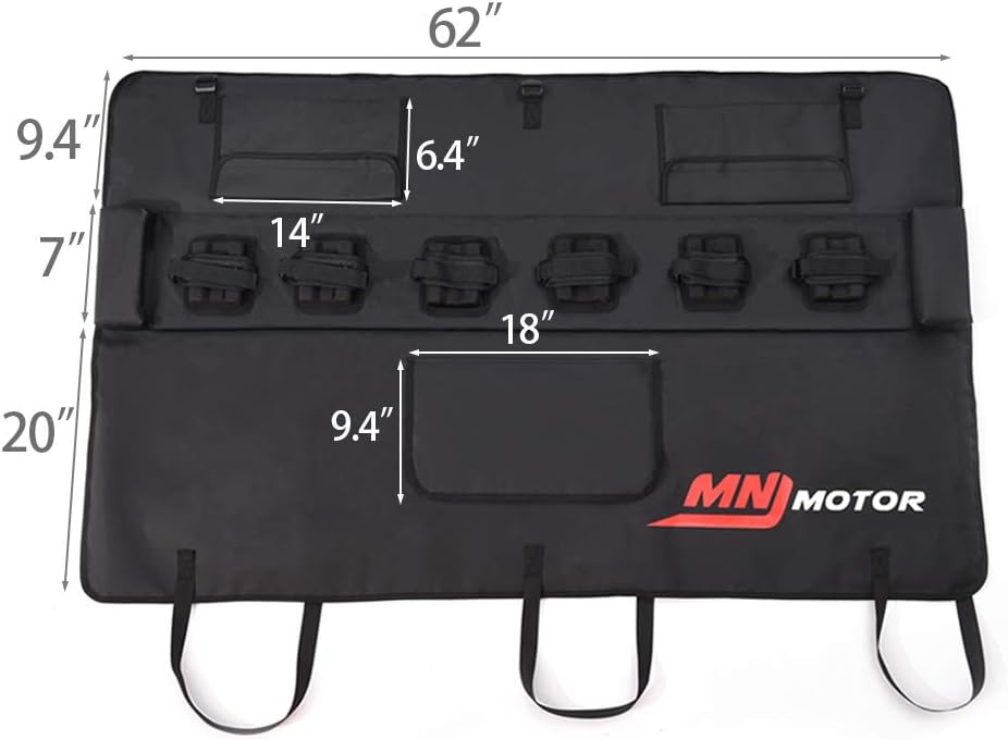 Pickup Tailgate Bike Pad with Fixing Straps, Tailgate Cover Transport Pad with Tool Pockets J398437