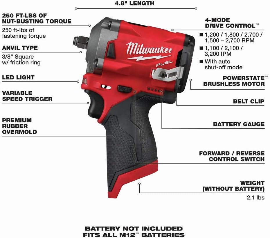 M12 Fuel 3/8" Impact Wrench C335200