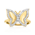 Diamond Butterfly Ring in 18kt Gold Over Sterling N506142
