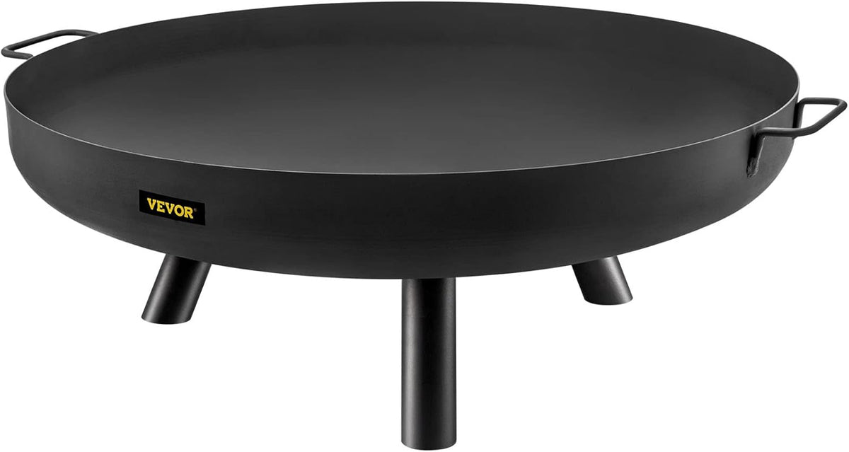 28-Inch Round Carbon Steel Fire Pit Bowl with Drain Hole and Handles W854