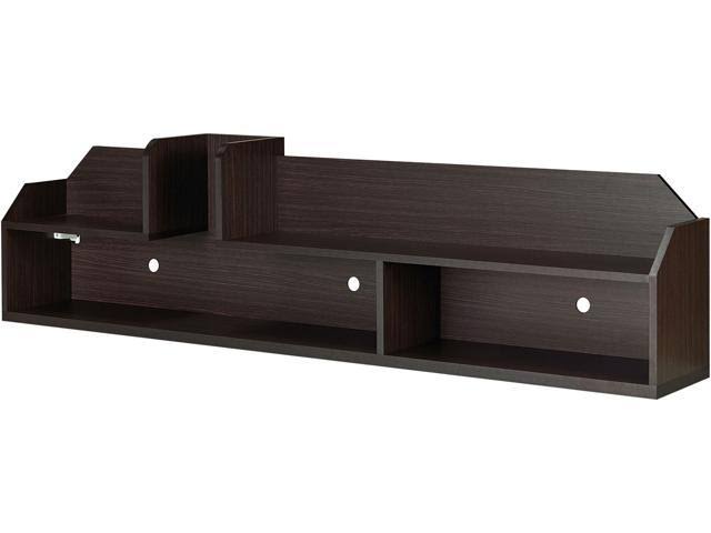 Walnut Wood Floating TV Stand F21855