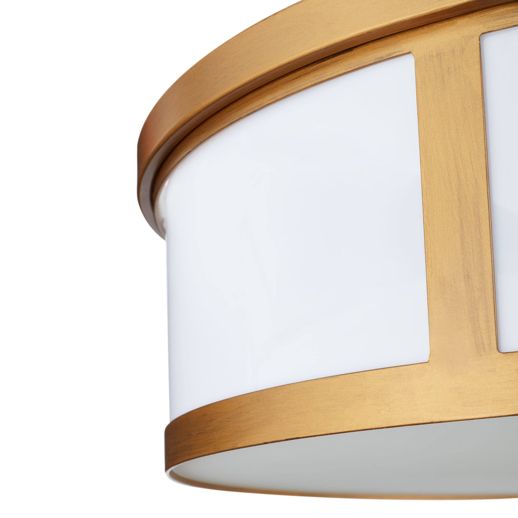Antique Gold 2-Light Drum Flush Mount U10362