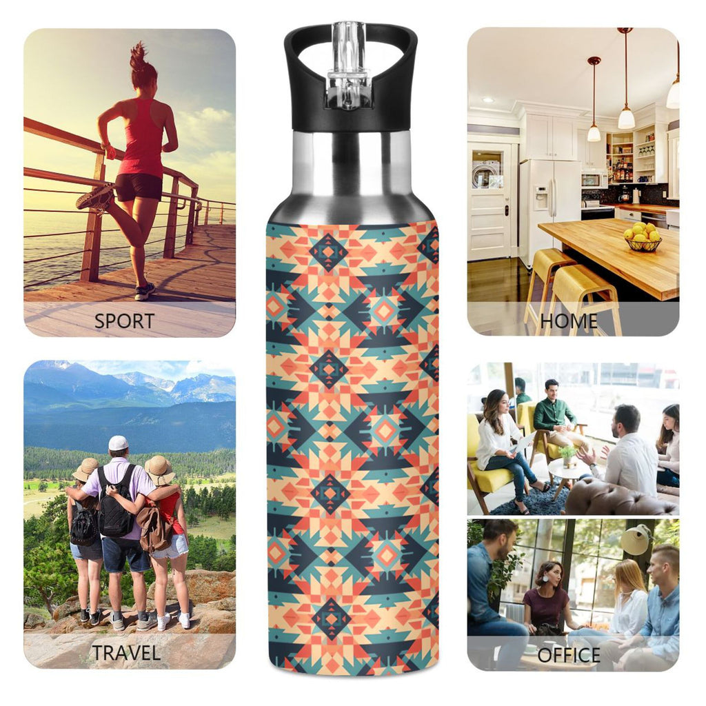 20 oz Insulated Stainless Steel Water Bottle with Straw Lid R416826
