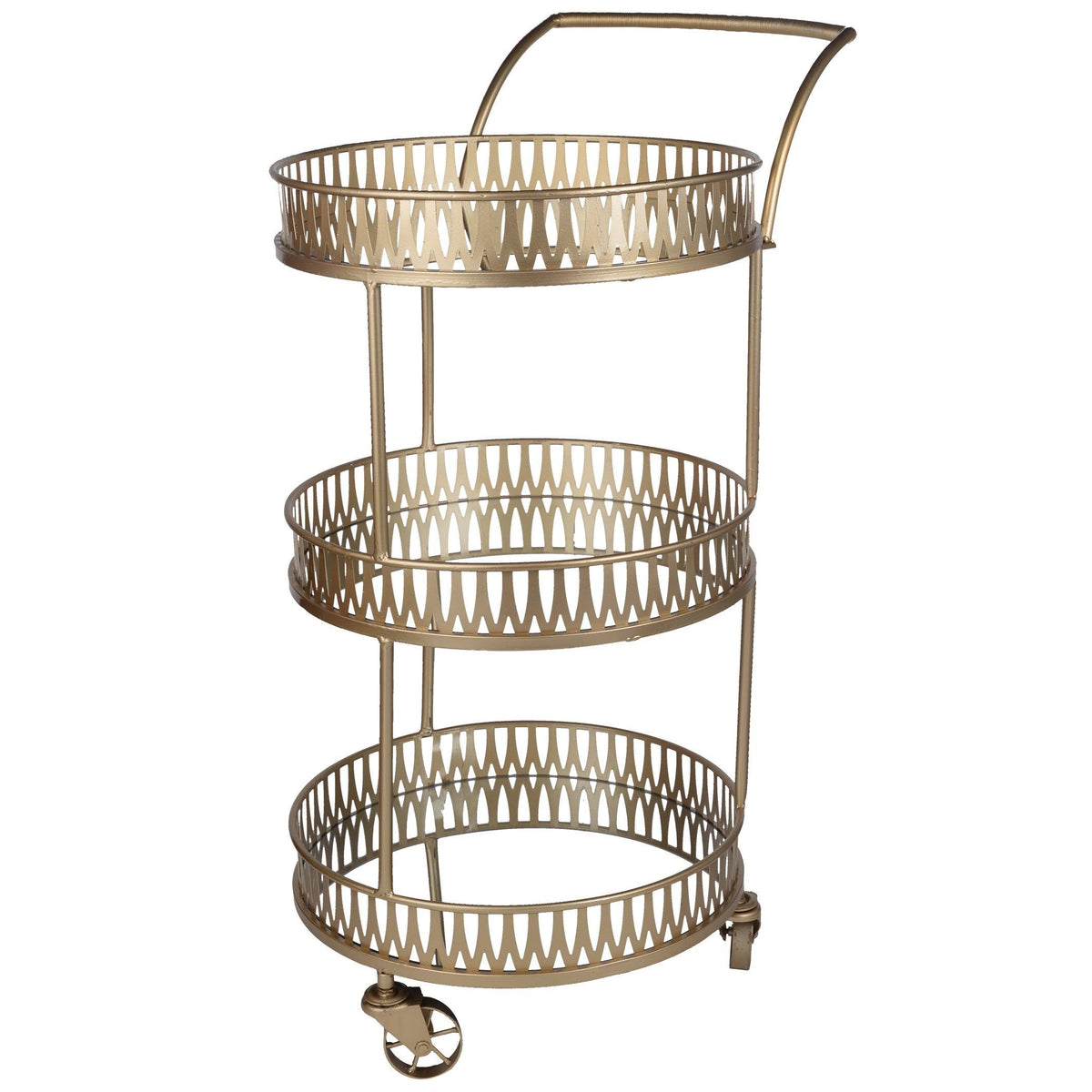 Gold Round Bar Cart T912196
