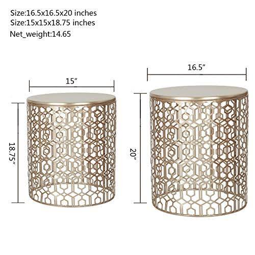 Gold Nesting Side Table Set of 2 D9504