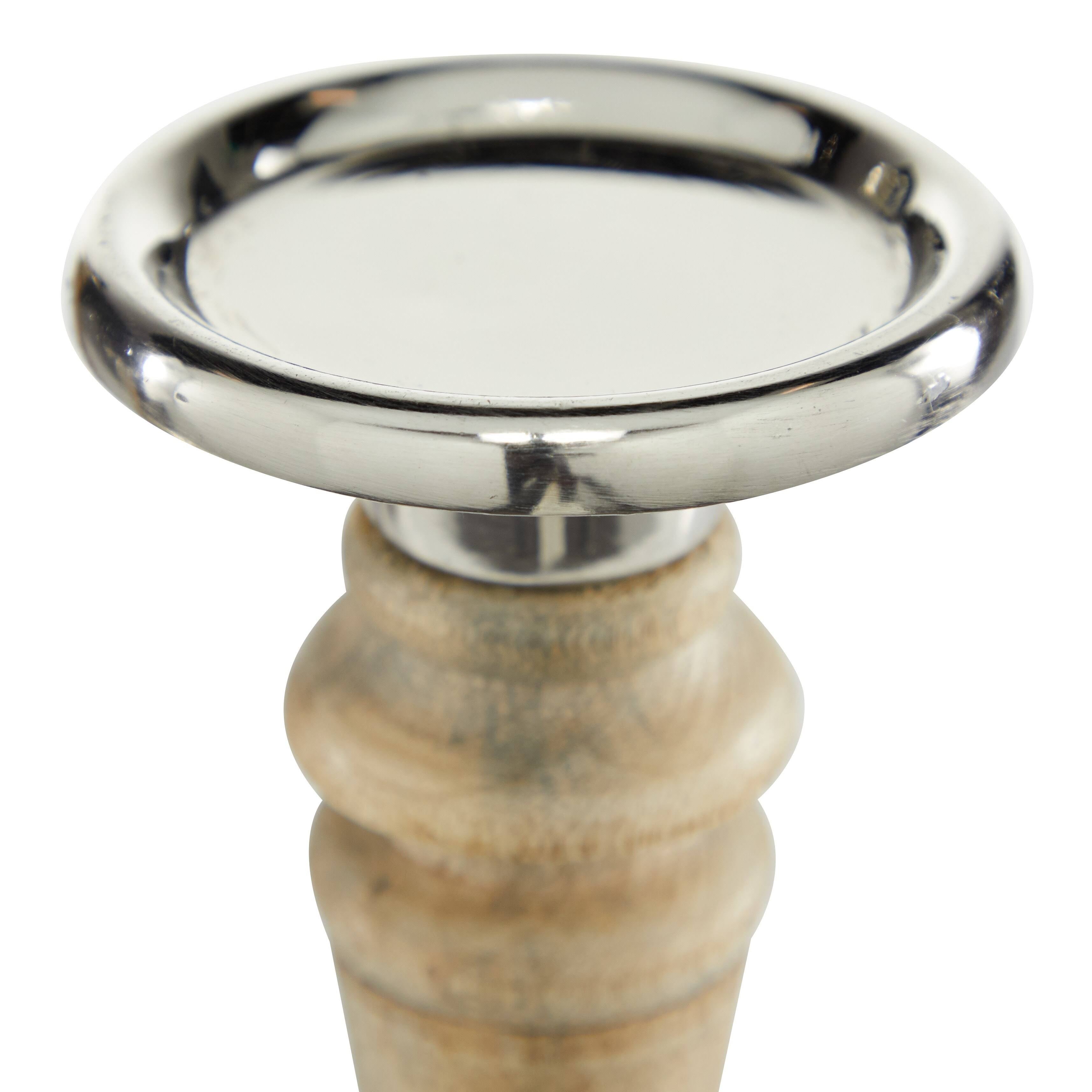 Brown Mango Wood Candle Holder Set of 3 Q56648