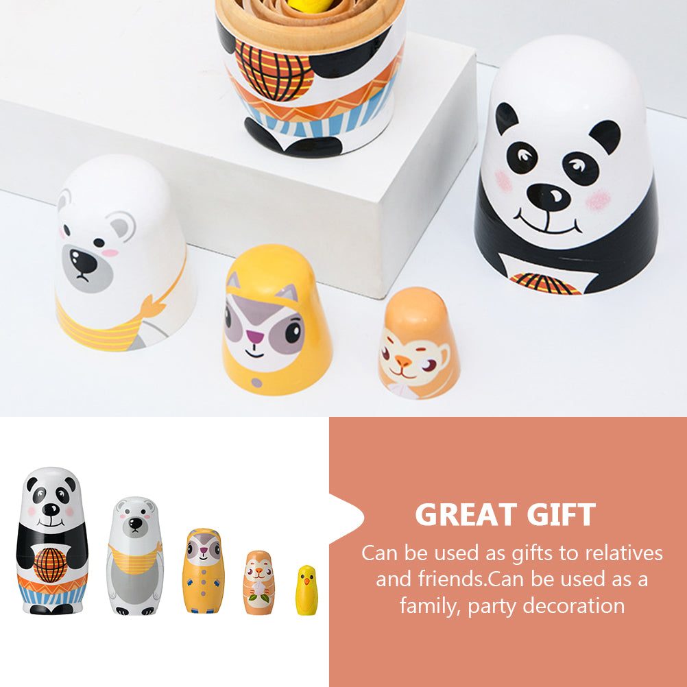 Painted Stacking Russian Wooden Doll Matryoshka Doll Decor O371