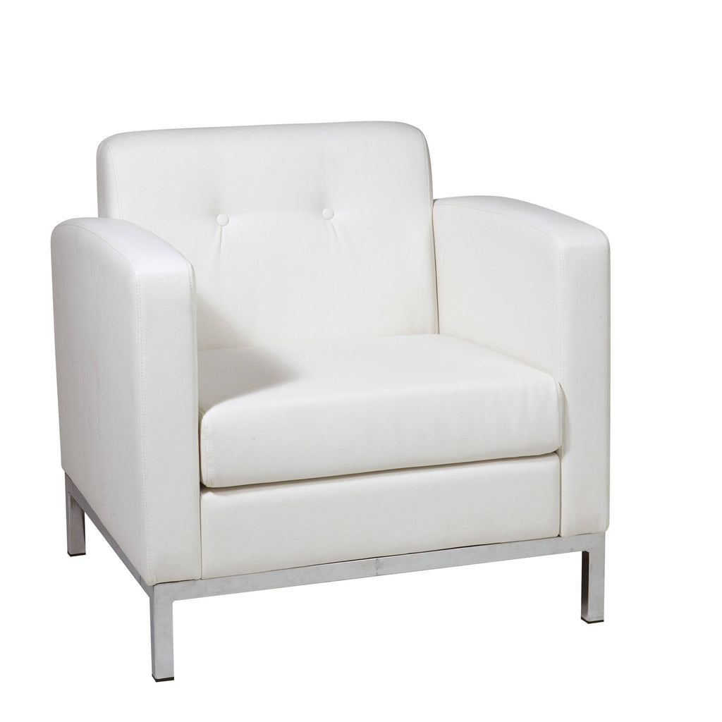 Smoke Faux Leather Arm Chair C142