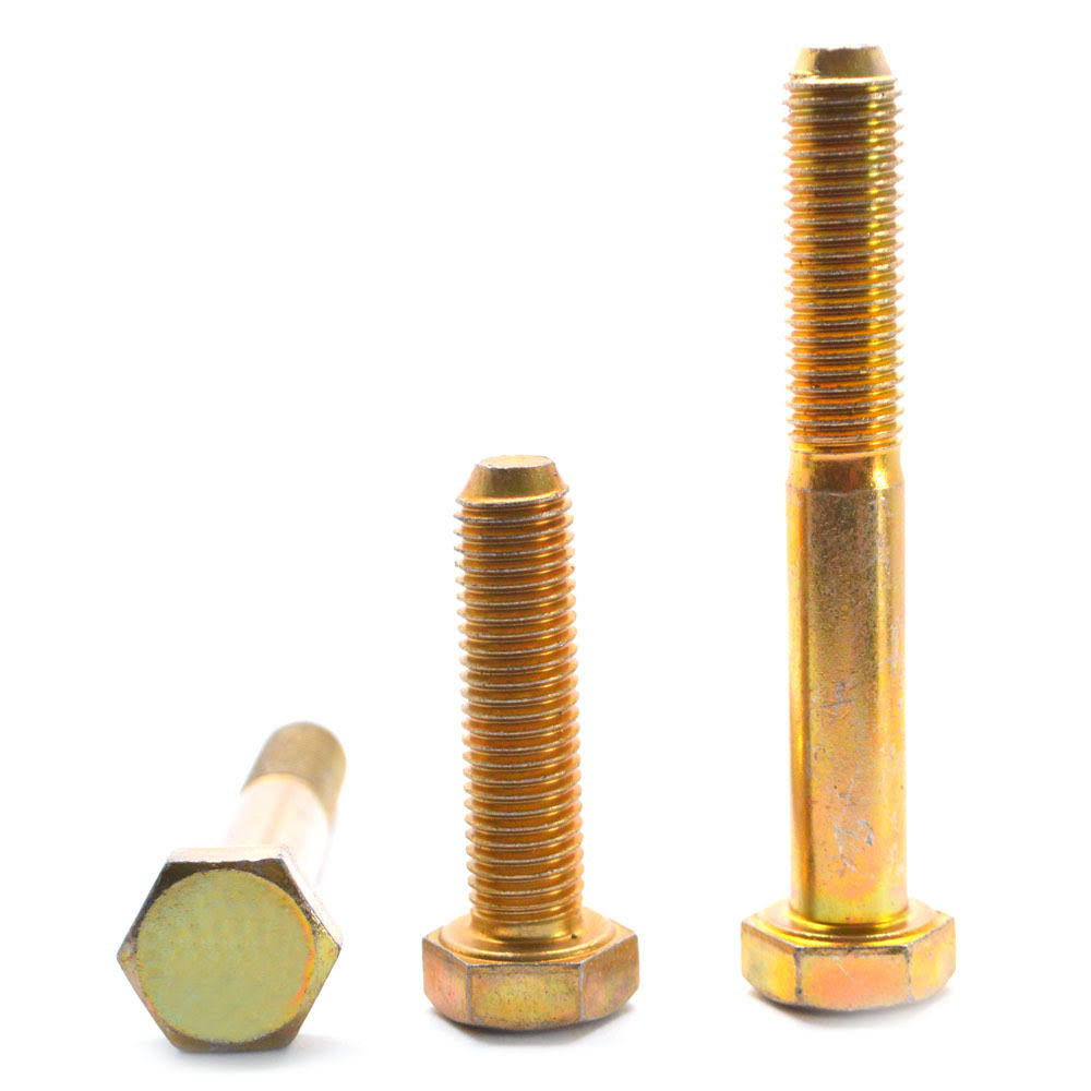 3/4x22-10 x 3x22 Coarse Thread Grade 5 Hex Cap Screw Medium Carbon Steel Yellow Zinc Plated Pk 80 F4385