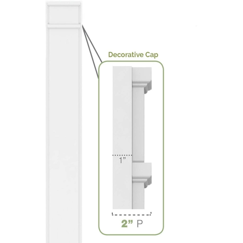 Flat Panel PVC Pilaster with Capital and Base (Pair) S98104