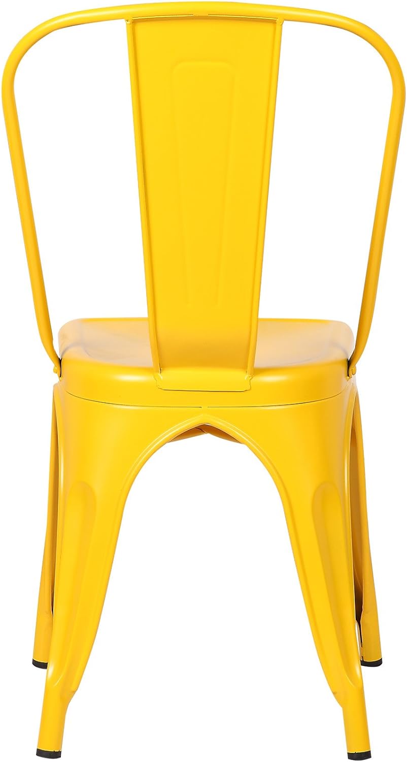 Yellow Metal Stackable Dining Chair (Set of 4) C853