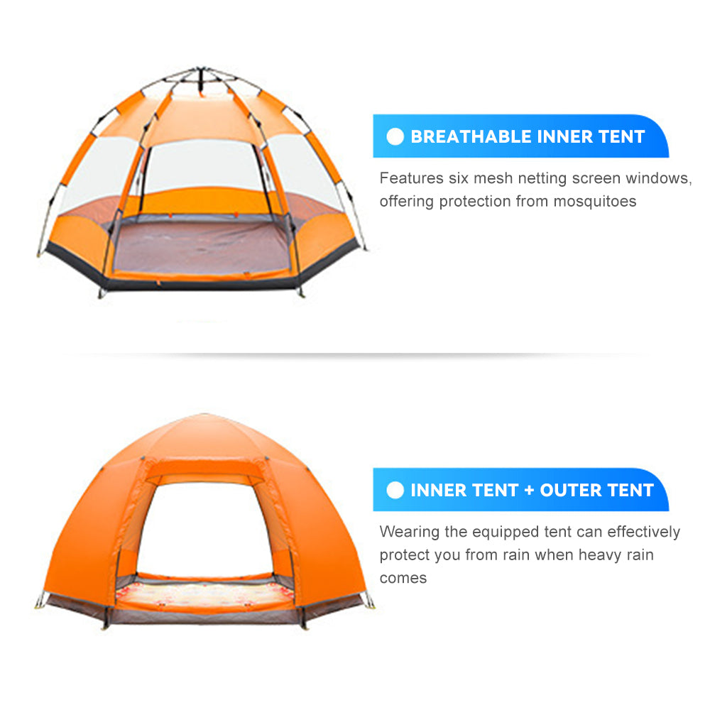 Two Layer Waterproof Dome Tent for 5 8 People I4982