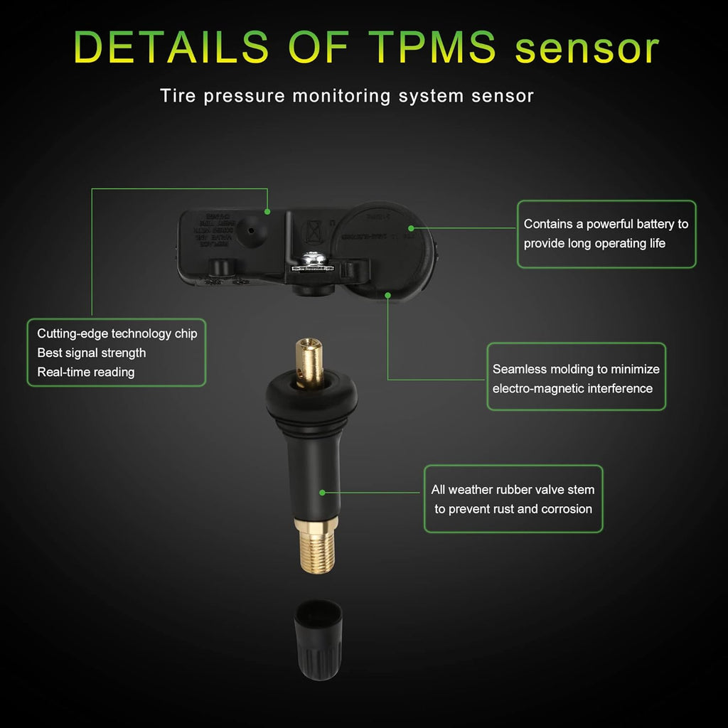 TPMS Sensor 315MHz Tire Pressure Monitor Sensor Replacement Pack of 2 N266