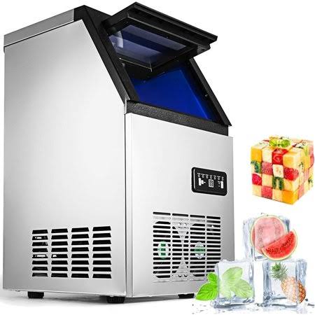 110V Commercial Ice Maker Stainless Steel Portable Automatic D687511