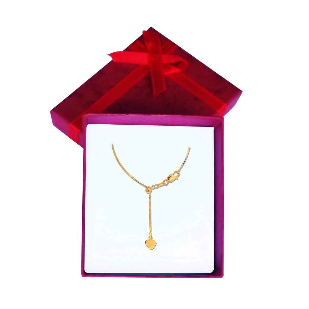 14k Yellow Gold 1.1 mm Adjustable Box Chain 22" with Lobster Claw Clasp E269338